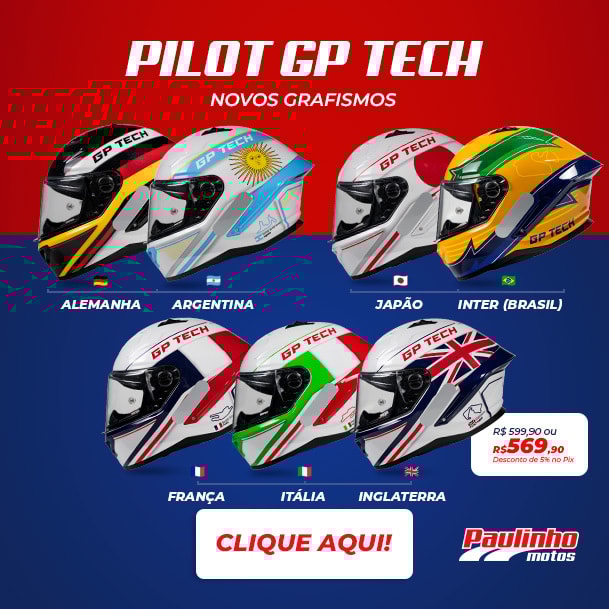 Banner Mobile Novos capacetes GP Tech Pilot GP Circuit