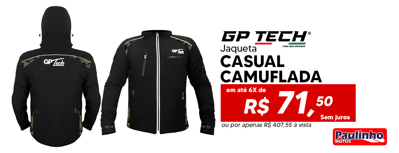 Banner Home Principal | Jaqueta GP Tech Casual Camuflada