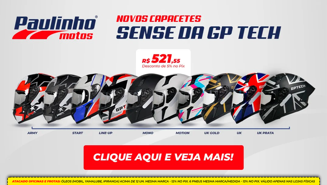 Banner Mobile Produtos Capacetes novos GP Tech Sense