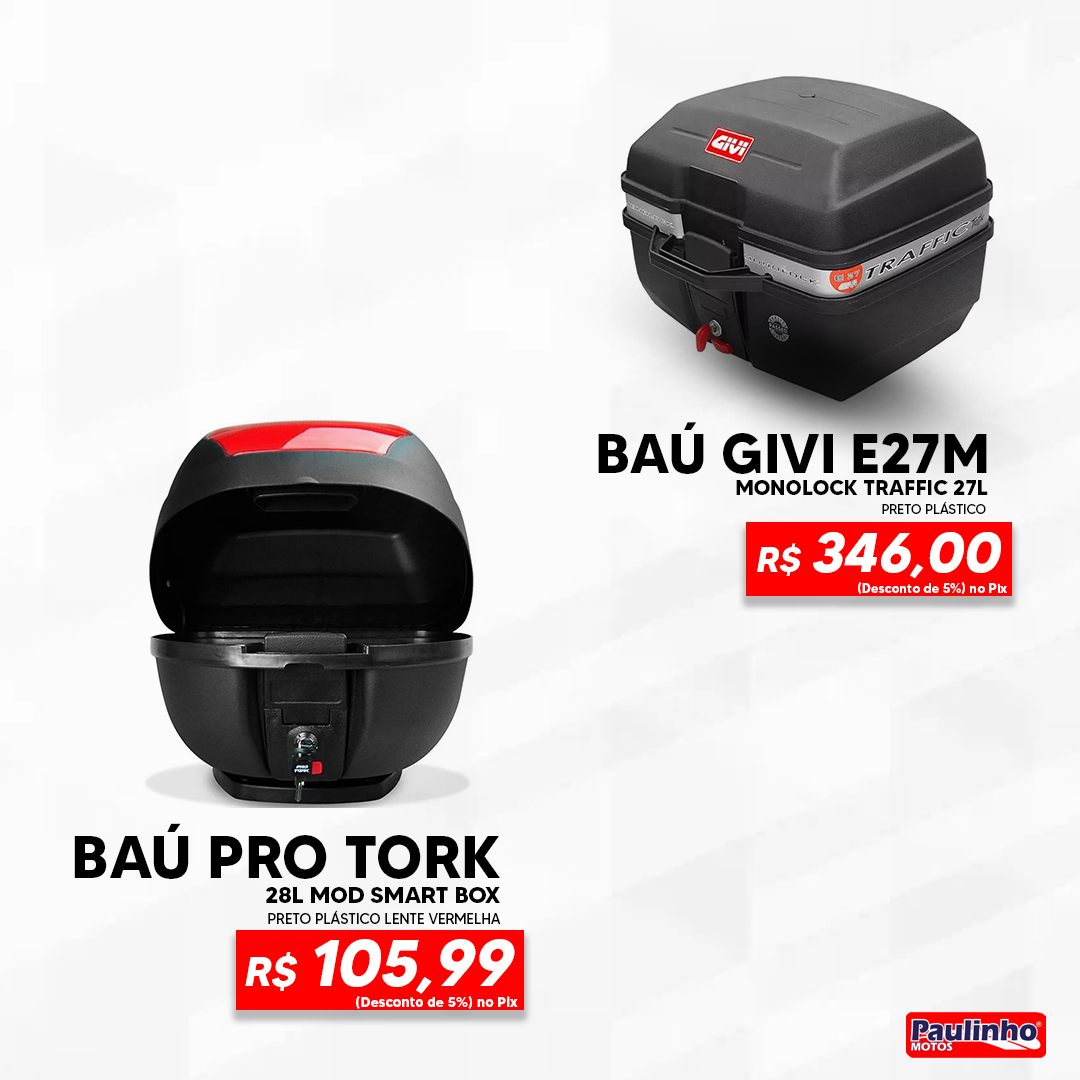 Baú Tour Givi + Bagageiro XTZ 150 Crosser Bráz Acessórios