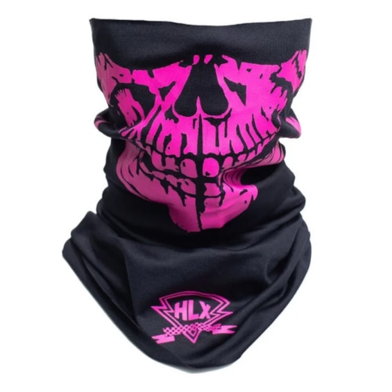 BANDANA HLX TUBO FLEX CAVEIRA PRETA-ROSA
