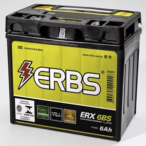 Bateria ERBS ERX6BS (YTZ6LS) Selada Titan 150 MIX 09 e / D / BROS 150 / 160 MIX FAN 125 / 150 09 / BIZ 125 ES 09 / 13