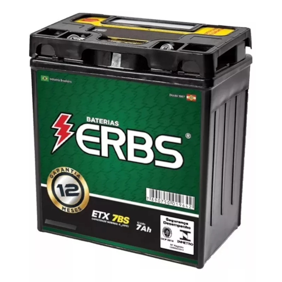 BATERIA ERBS ETX 7BS (YTX7L-BS) BIZ125 XR125 CB300