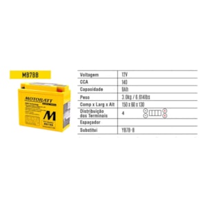 BATERIA MOTOBATT AGM MB7BB (YTX8-BS) HONDA SAHARA 350 / XR 200