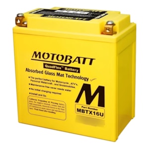 BATERIA MOTOBATT AGM MBTX16U (YTX16-BS / XTZ18S) BOULEVARD 1500 / VULCAN 1500 / VARADERO 1000
