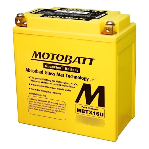 BATERIA MOTOBATT AGM MBTX16U (YTX16-BS / XTZ18S) BOULEVARD 1500 / VULCAN 1500 / VARADERO 1000