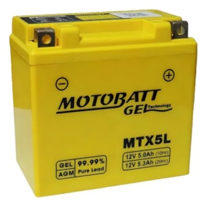 BATERIA MOTOBATT AGM MF5L (YTX5L-BS)  BIZ 100 ES / BIZ 125 ES / POP / FAN / TITAN / DOMINAR 160
