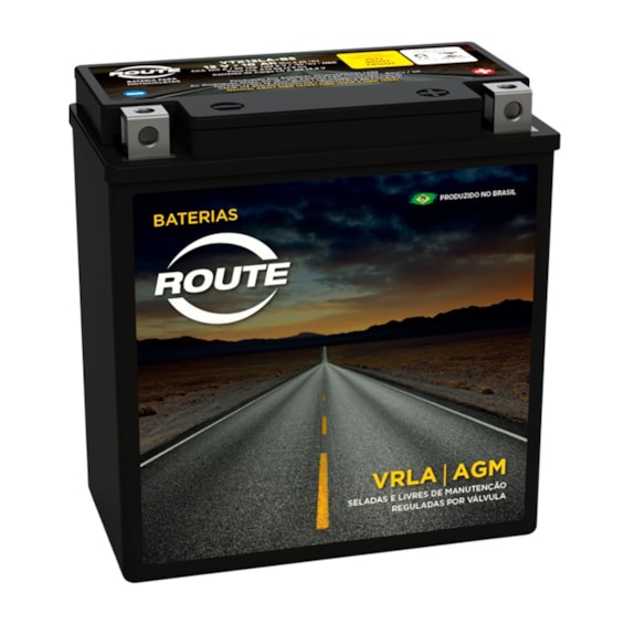 Bateria Route YB10LA2 (YTX12LABS) Selada Intruder 250 / GS500 2004 / 2008 / Virago 250 / Dafra Horiz