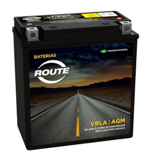BATERIA ROUTE YB10LA2 (YTX12LABS) SELADA INTRUDER 250 / GS500 2004 / 2008 / VIRAGO 250 / DAFRA HORIZ