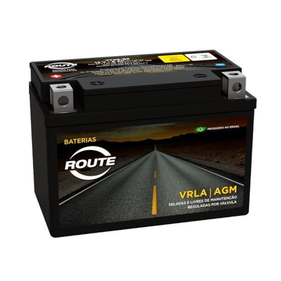 Bateria Route YTX9BS Selada CB500 / XTE600 / XJ6 99 / Shadow 600 / Mirage 250 09 / Comet 250 / Laser