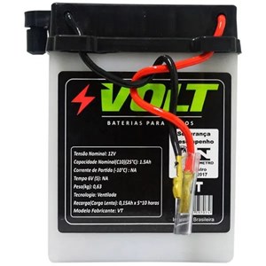 Bateria VOLT YB2,5 (VT) CG / ML / Turuna / Today / Titan 95/99 / BIZ ATE 99