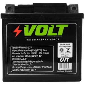 Bateria VOLT YTX7A (6.5VT) Burgman 125 / SMART / CRZ 150 / Prima 150 / Mirage 150