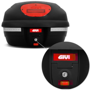 Bau Givi E33N Monolock 33L Point Plástico Lente Vermelha Traseiro