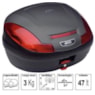 Bau Givi E470N Monolock SIMPLY 47L Preto Plástico C / Lente Vermelha Traseiro