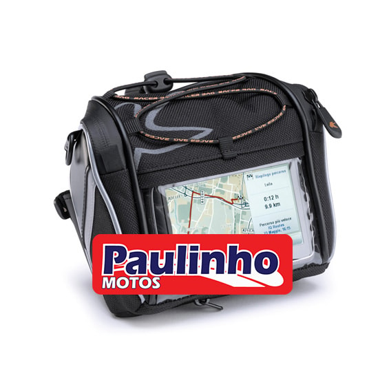 BOLSA GPS KAPPA RA305R (IMPERMEAVEL) FIXADA NO GUIDÃO