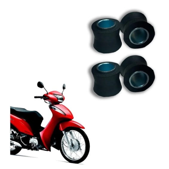 BUCHA AMORTECEDOR BIZ 100/125/110I POP 100/110I SMARTFOX (4 PEÇAS)