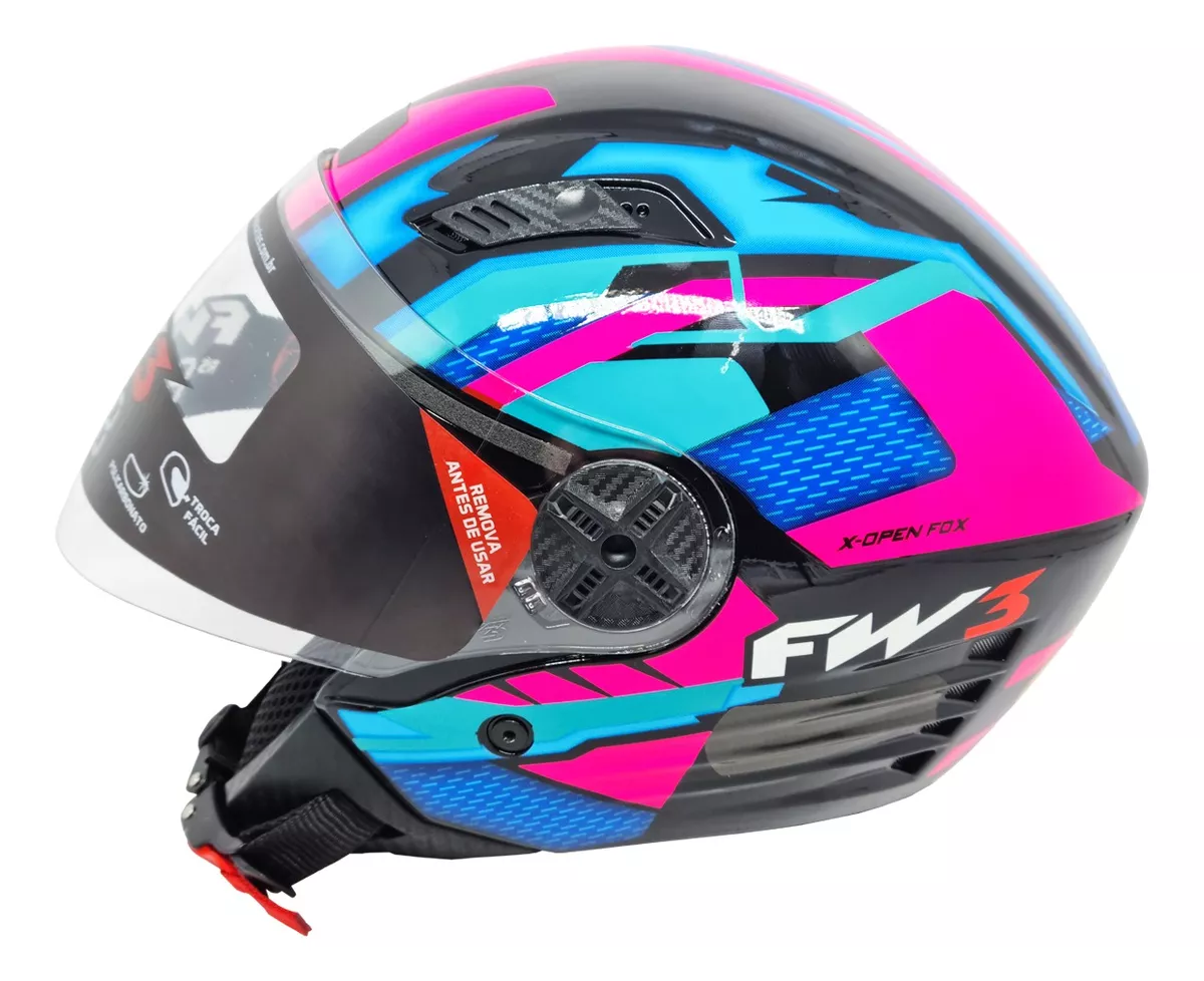 Capacete Feminino FW3 X OPEN UP FOX - Paulinho Motos