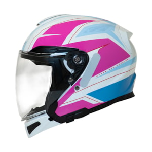 CAPACETE FEMININO GP TECH OPEN DUO R18 AGIO ABERTO