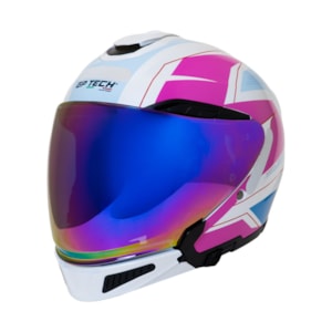 CAPACETE FEMININO GP TECH OPEN DUO R18 AGIO ABERTO