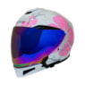 CAPACETE FEMININO GP TECH OPEN DUO R18 FLOWER ABERTO