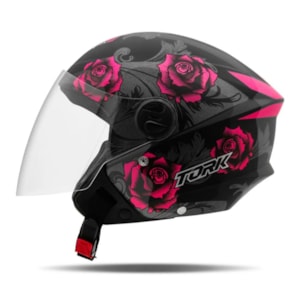 Capacete Feminino PRO TORK NEW Liberty Three Flowers Fosco 