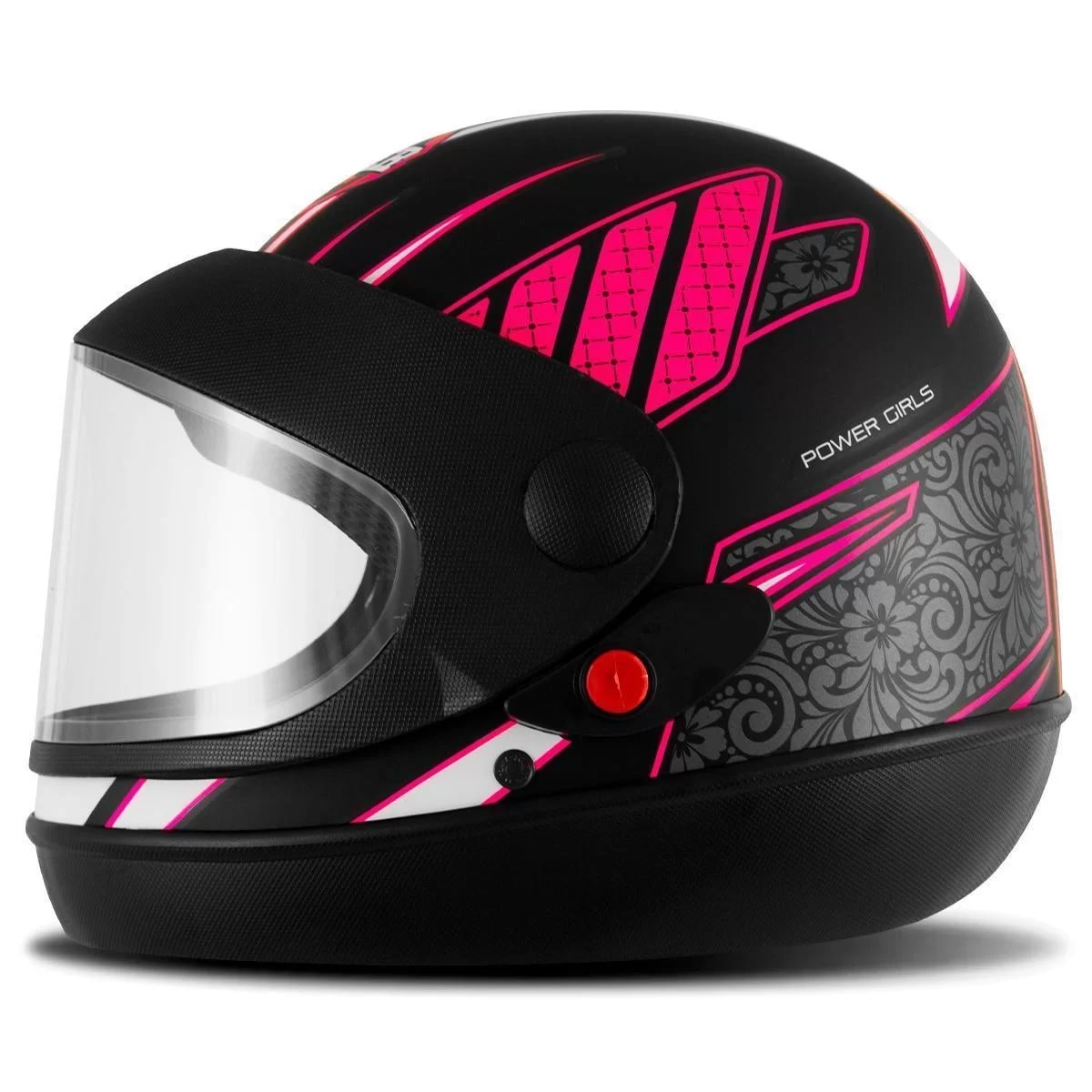 CAPACETE FEMININO TORK SM SPORT MOTO 788 AUTOMATICO PRETO-ROSA | 56