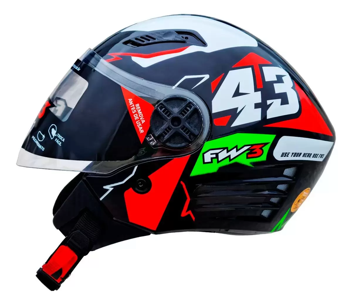プリアンプ CAPACETE FW3 X OPEN UP 43 - Paulinho Motos