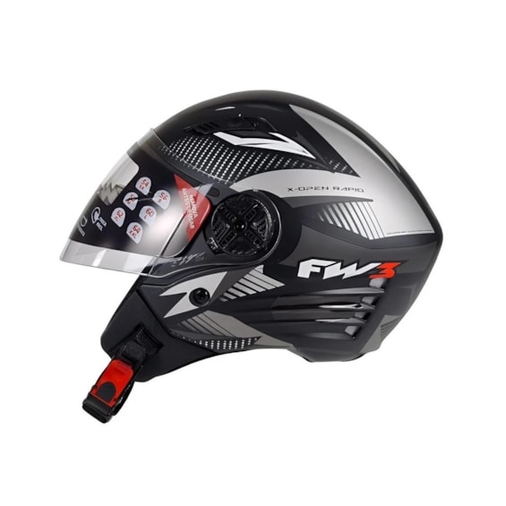 CAPACETE FW3 X OPEN UP RAPID FOSCO