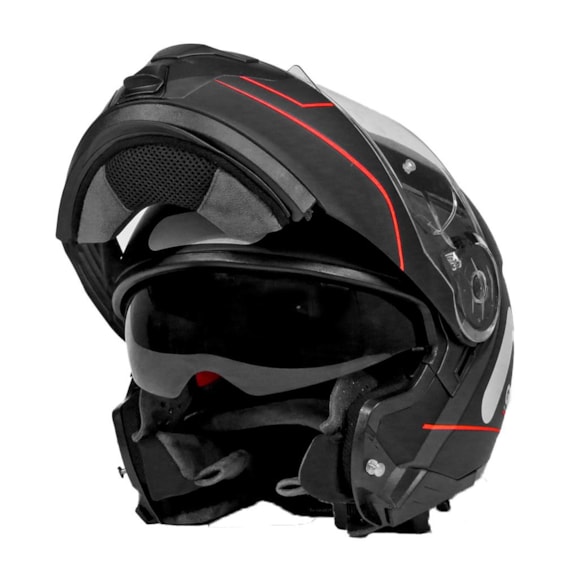 Capacete GP TECH A118 SV Road Articulado Robocop Fosco 
