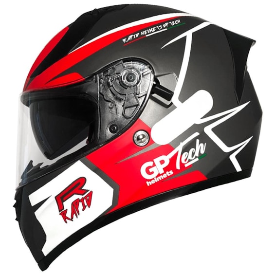Capacete GP TECH V128 Rapid SV Viseira Solar Titanium Fosco 