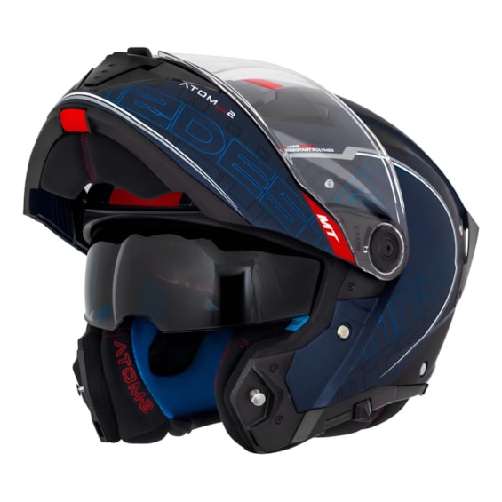 CAPACETE MT ATOM 2 SV ARTICULADO DESTINY FOSCO