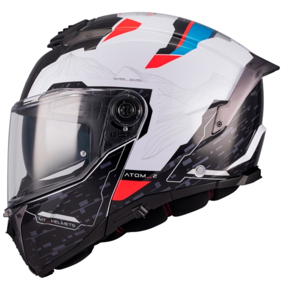 CAPACETE MT ATOM 2 SV ARTICULADO HIGHLANDS A7 BRANCO