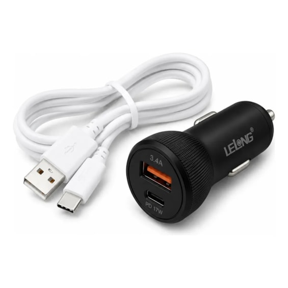 CARREGADOR TOMADA DUPLA USB / TIPO C (LELONG)