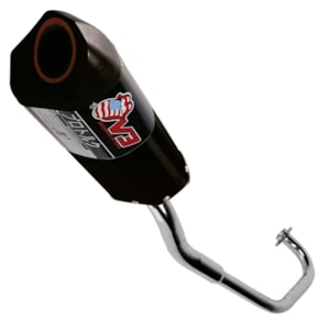 Escapamento TORK V3 Fazer 250 2006 ATÉ 2009 Aluminio Preto