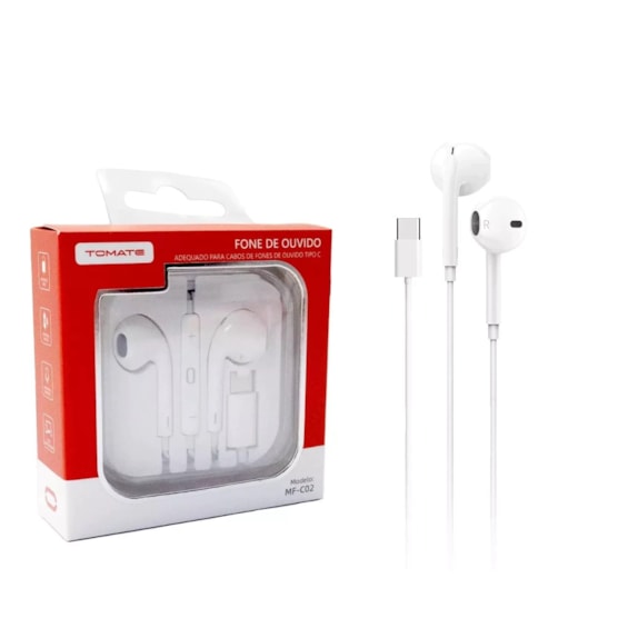 FONE DE OUVIDO TIPO-C 1.2CM TOMATE MF-C02