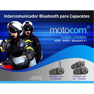 Intercomunicador de Capacete Motocom Turin S3 (2 Peças)
