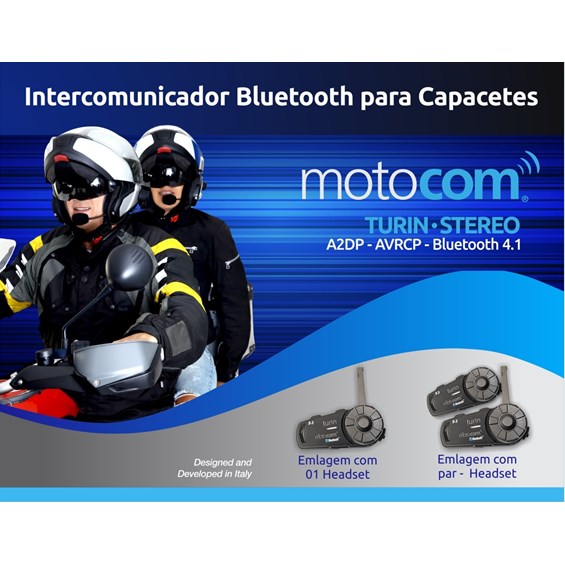 Intercomunicador de Capacete Motocom Turin S3 (2 Peças)