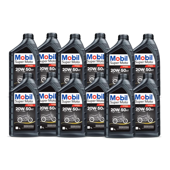 KIT 12 OLEO MOBIL 4T 20W50 MINERAL LITRO