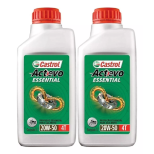 KIT 2 OLEO CASTROL ACTEVO ESSENTIAL 4T 20W50 