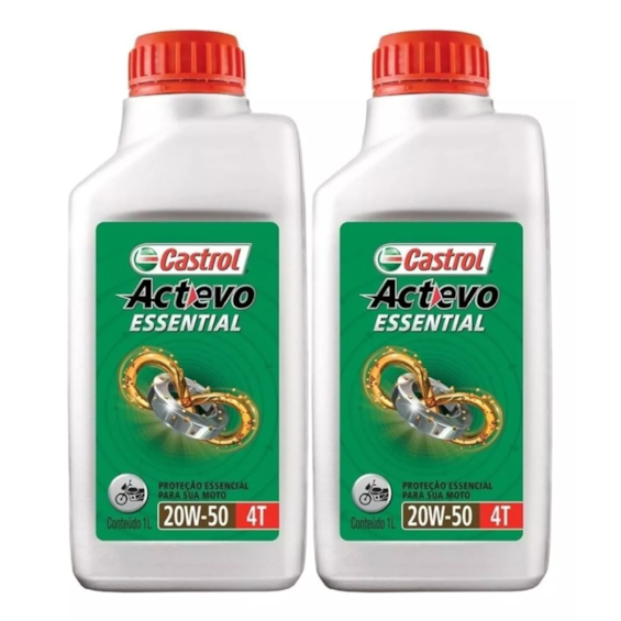 KIT 2 OLEO CASTROL ACTEVO ESSENTIAL 4T 20W50 