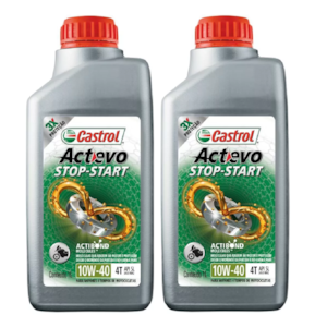 KIT 2 OLEO CASTROL ACTEVO STOP-START 10W40 4T SEMISSINTÉTICO 