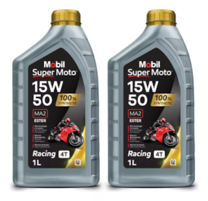 KIT 2 OLEO MOBIL 4T MX 15W50 SUPER MOTO 100% SINTÉTICO
