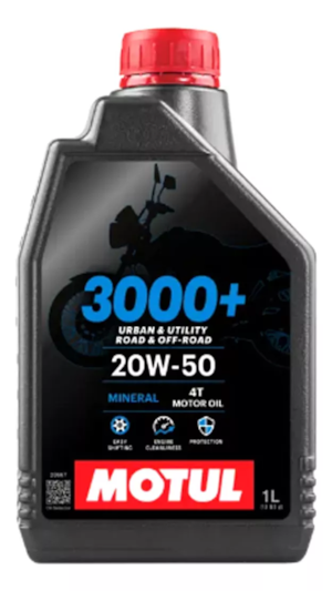 KIT 2 OLEO MOTUL 3000 4T 20W50 MINERAL