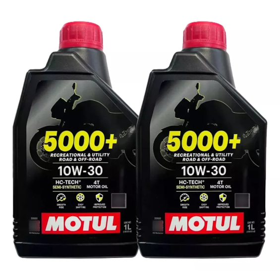 KIT 2 OLEO MOTUL 5000+ 4T 10W30 SJ SEMI SINTETICO