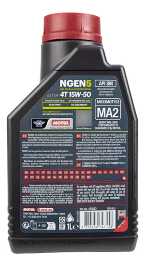 KIT 2 OLEO MOTUL NGEN 5 4T 15W50 