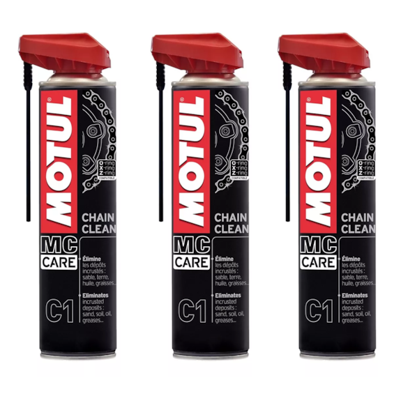 KIT 3 DESENGRAXANTE CORRENTE MOTUL CHAIN CLEAN C1 400 ML