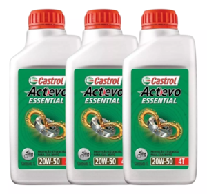 KIT 3 OLEO CASTROL ACTEVO ESSENTIAL 4T 20W50 