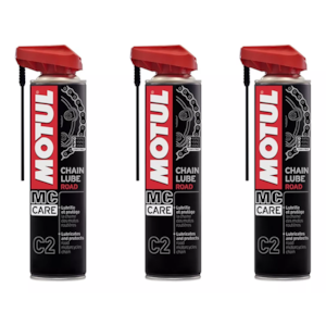 KIT 3 OLEO CORRENTE MOTUL CHAIN LUBE C2 ROAD 400ML