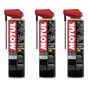 KIT 3 OLEO CORRENTE MOTUL CHAIN LUBE C4 FACTORY LINE 400ML