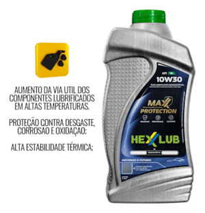 KIT 3 OLEO HEXXLUB 4T 10W30 SL SEMI SINTÉTICO